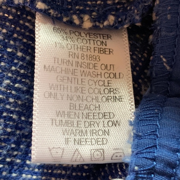 Isaac Mizrahi Live! Womens Size XL Cardigan Blue & White Full Zip Sweater - Picture 13 of 15